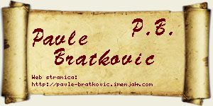 Pavle Bratković vizit kartica